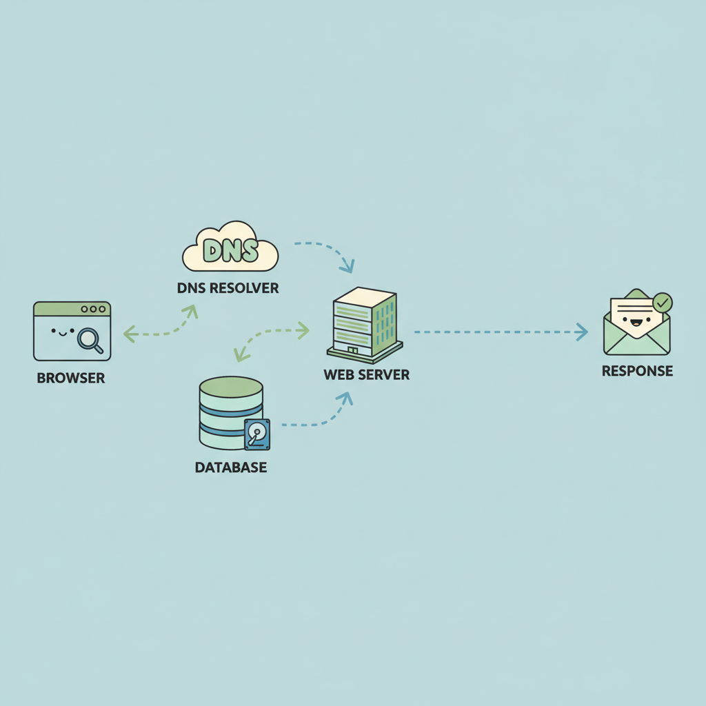 Flowchart showing request-response cycle